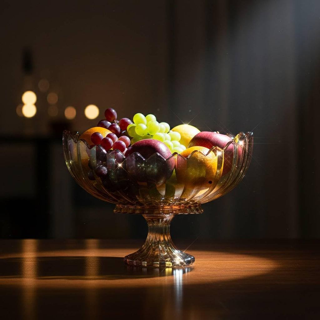 Crystal Glass Pedestal Footed Fruit Bowl Decorative Table Centerpiece | decorative bowls decor, footed table