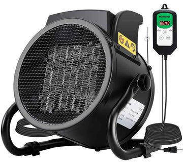 Greenhouse Heater with Thermostat, 1500W Electric Heater Auto Temperature Control Kit Digital Display, Fast Heating