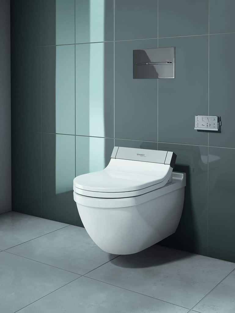 Elongated Shower Toilet Seat with Warm Water Wash, Modern White Design