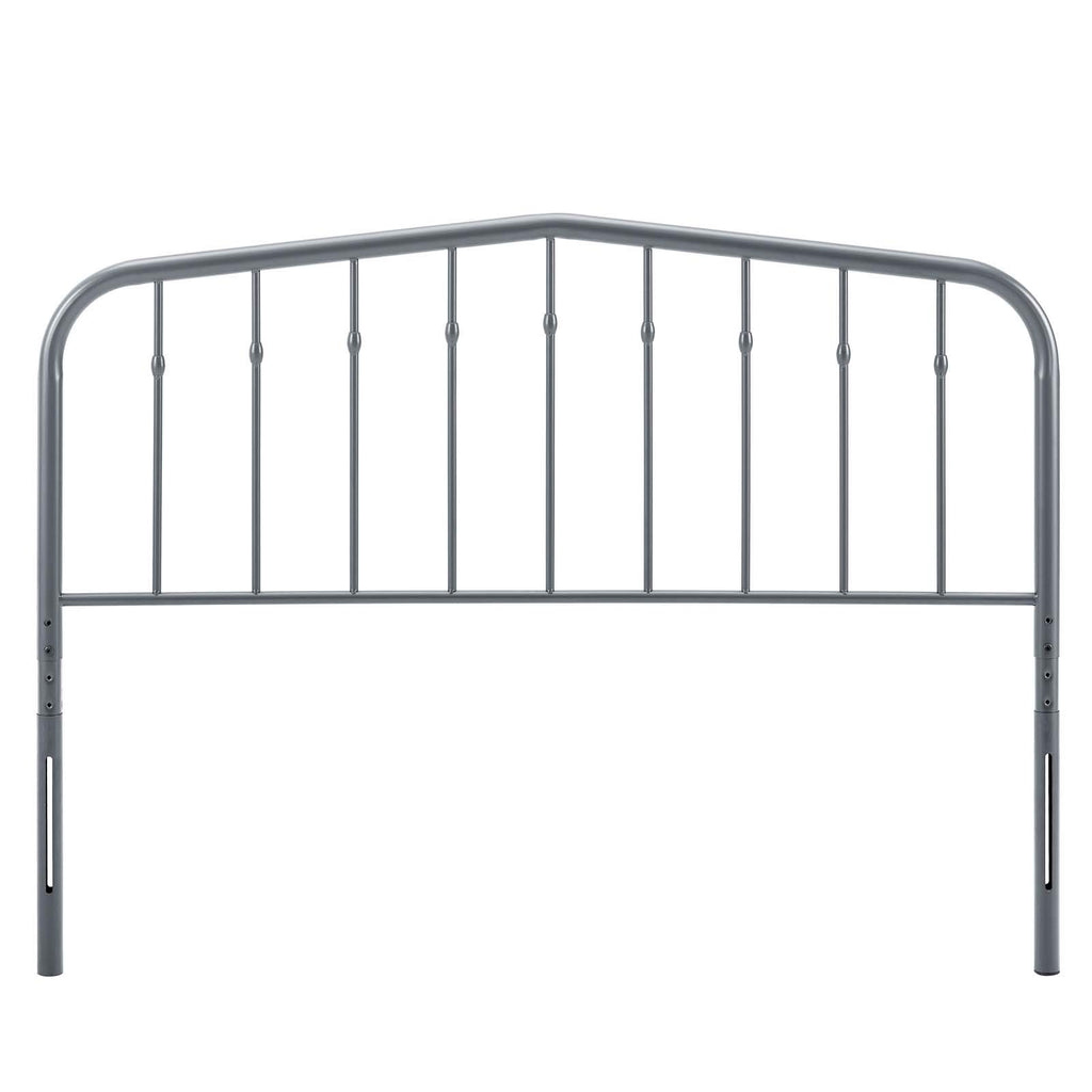 Lennon Modern Farmhouse Metal Headboard in Gray