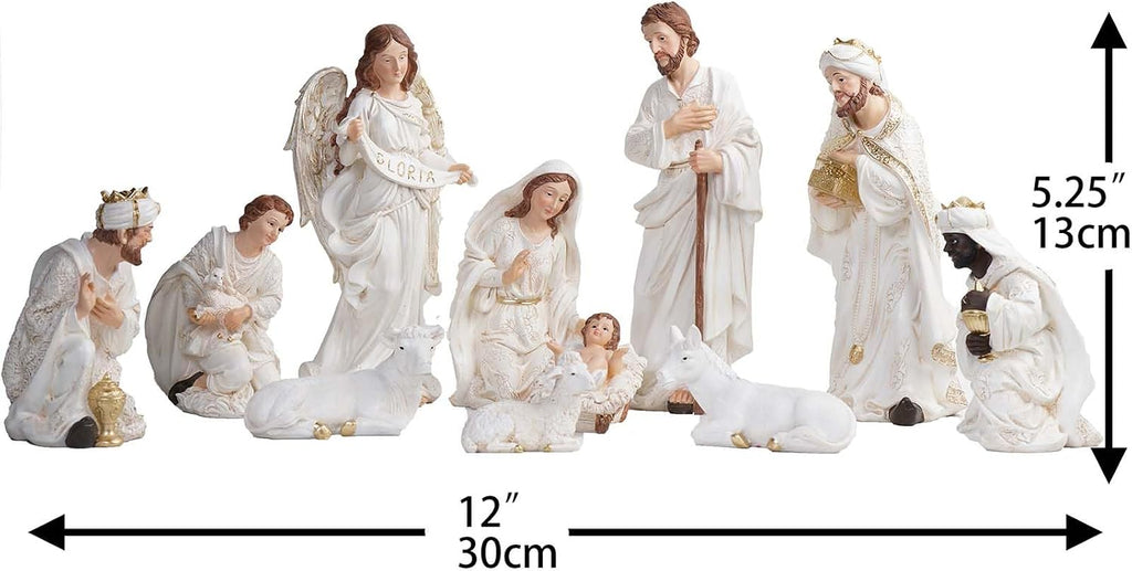Nativity Set Christmas Scene Set Figurines Statue 5.5 Inch 11 Pcs