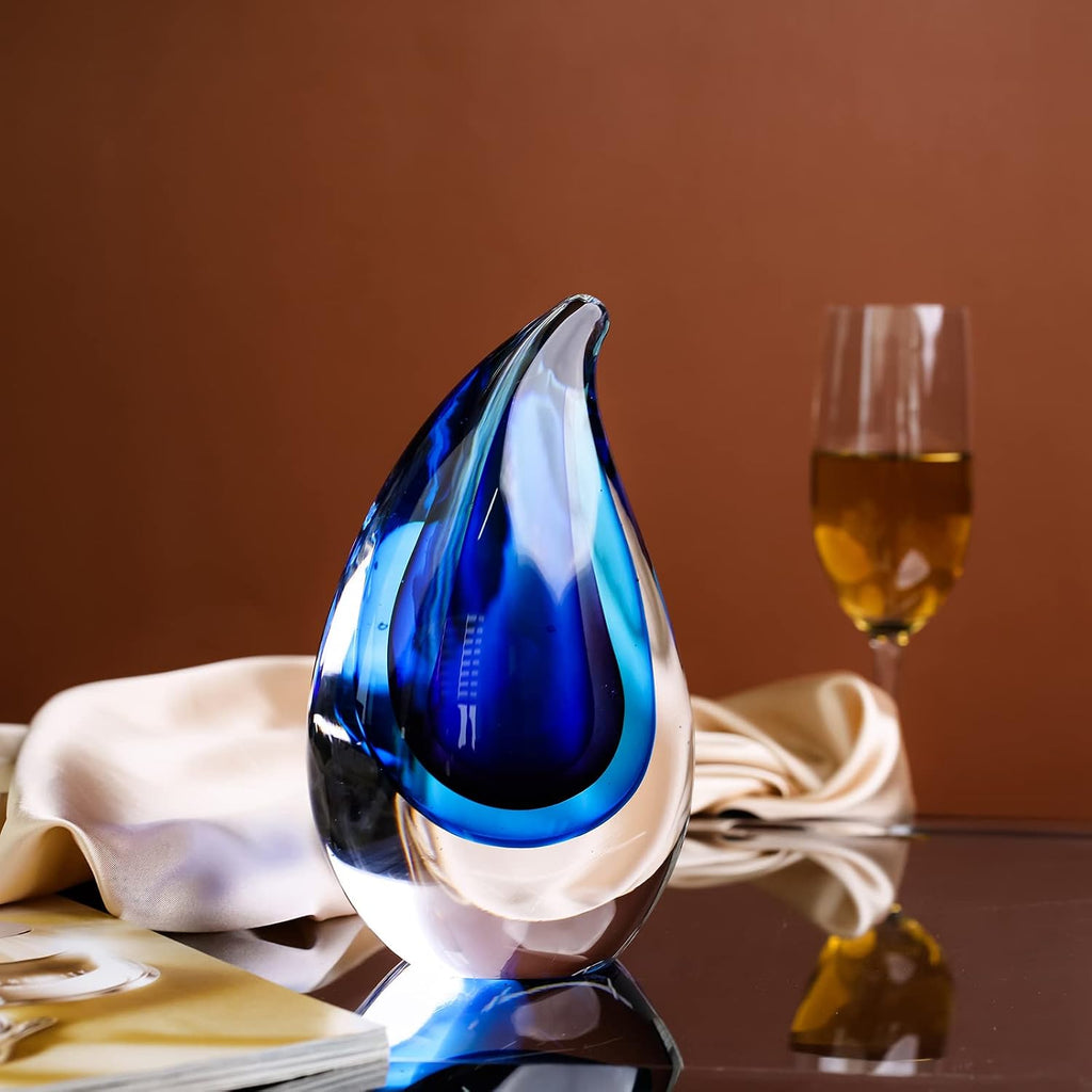Hand-Blown Murano-Style Glass Sculpture Decor Statue and Figurine - Wonderful Gift, Blue