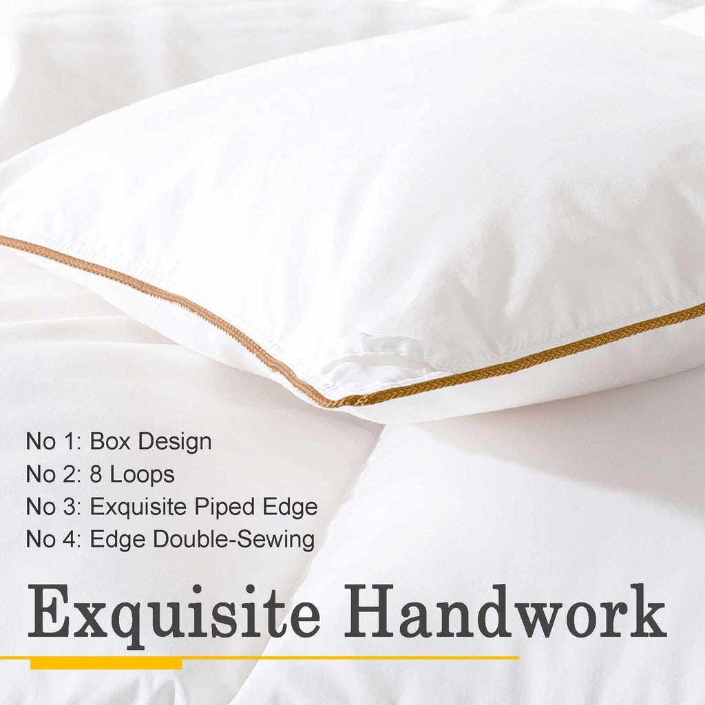 Feather Down Fiber Comforter, 100% Cotton Duvet Insert