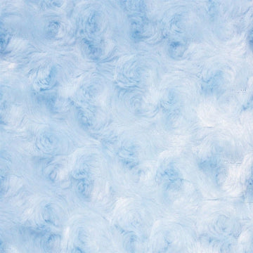 Rosebud Minky Plush Faux Fur Fabric, Sky Blue