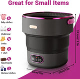 13L Portable Mini Washing Machine with Spin Dryer, Collapsible Small Washer for Baby Clothes & Underwear, 3 Deep