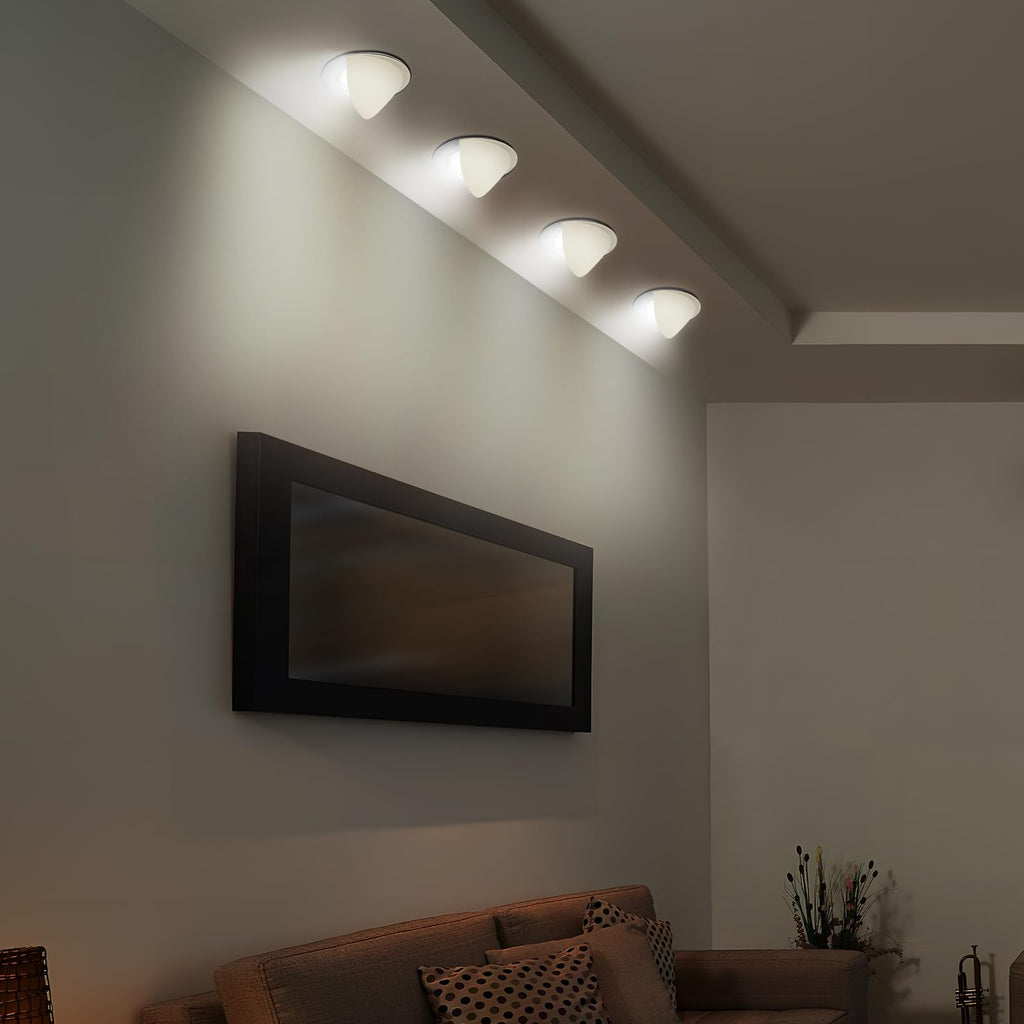 Stick-On Half Shades for Recessed Ceiling Lights - Glare Blocker & Light Diffuser Covers, Easy Installation
