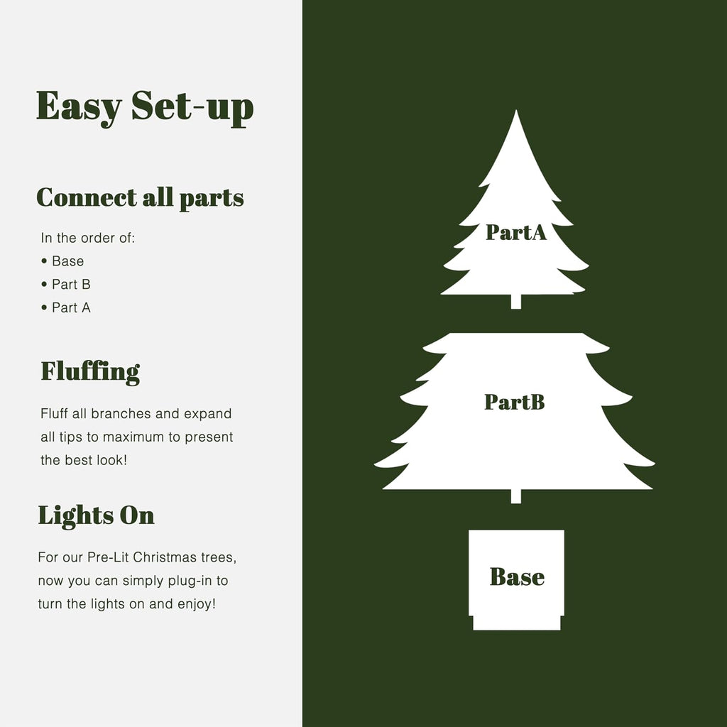 LuxenHome 4.5FT Prelit Slim Potted Christmas Tree