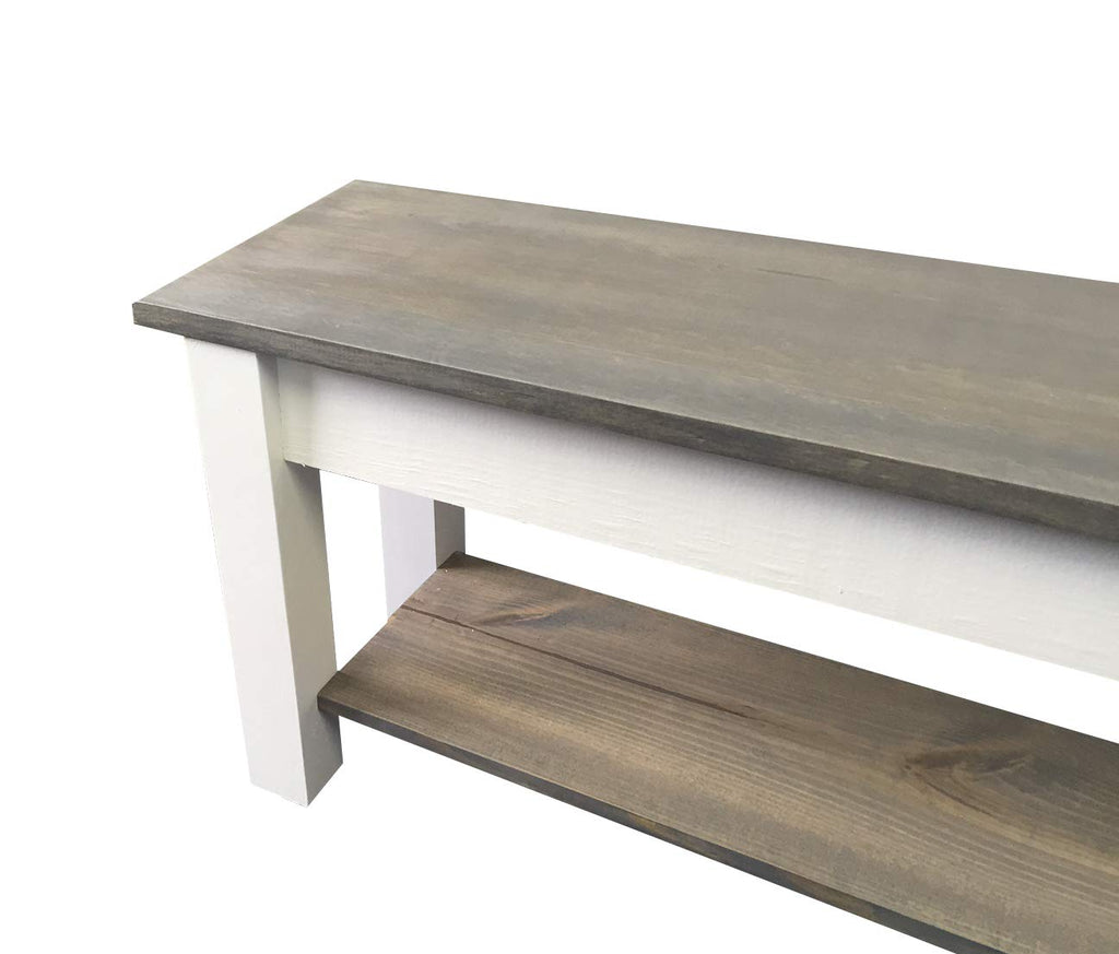Cottage Bench with Shelf (54)