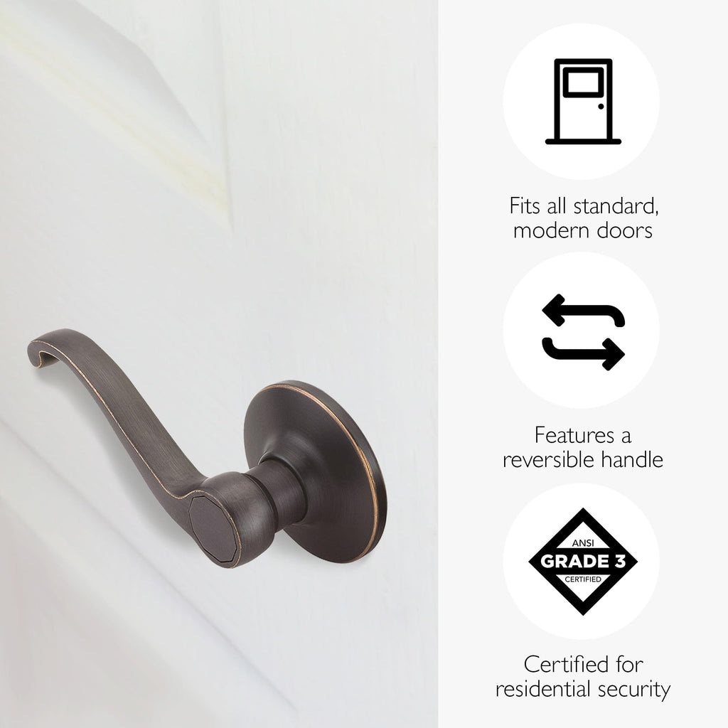 Scroll Passage Door Lever, Oil Rubbed Bronze