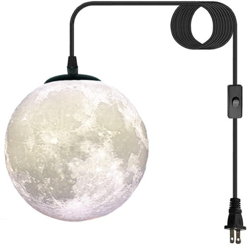 Plug in Pendant Lighting with Cord,Hanging Lamps that Plug Into Wall Outlet White,16.4Ft Hanging Light Cord