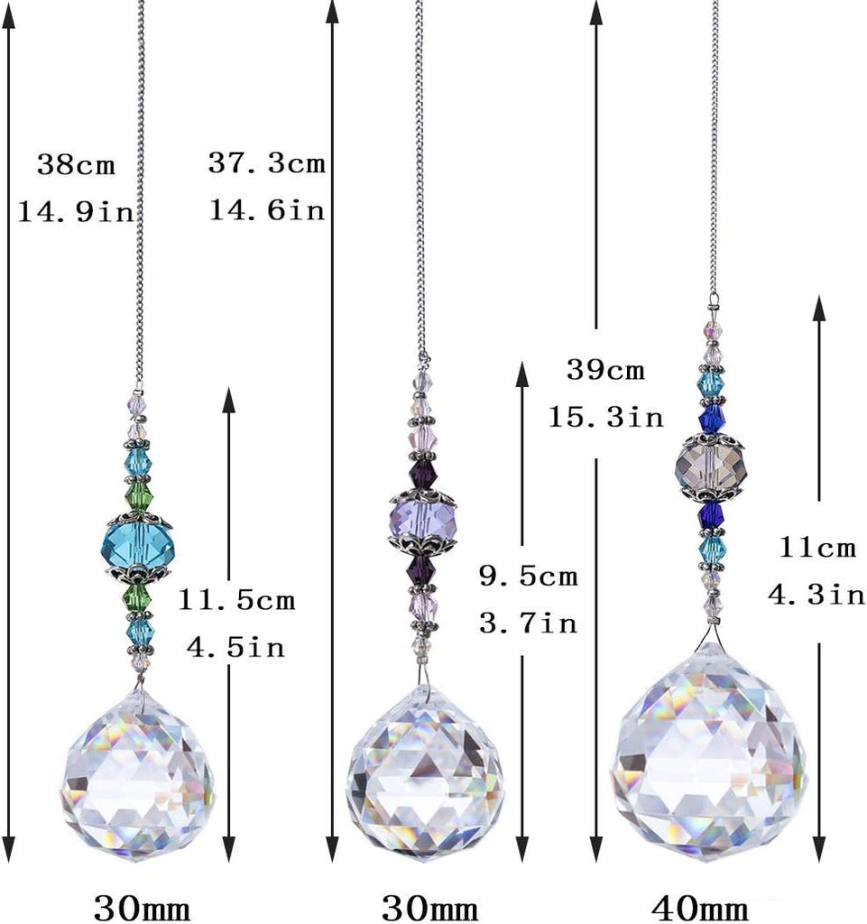 3 Pcs Clear Crystal Ball Prism Suncatcher Rainbow Maker Window Decor - Clear Crystal Ball Prism Suncatcher Rainbow
