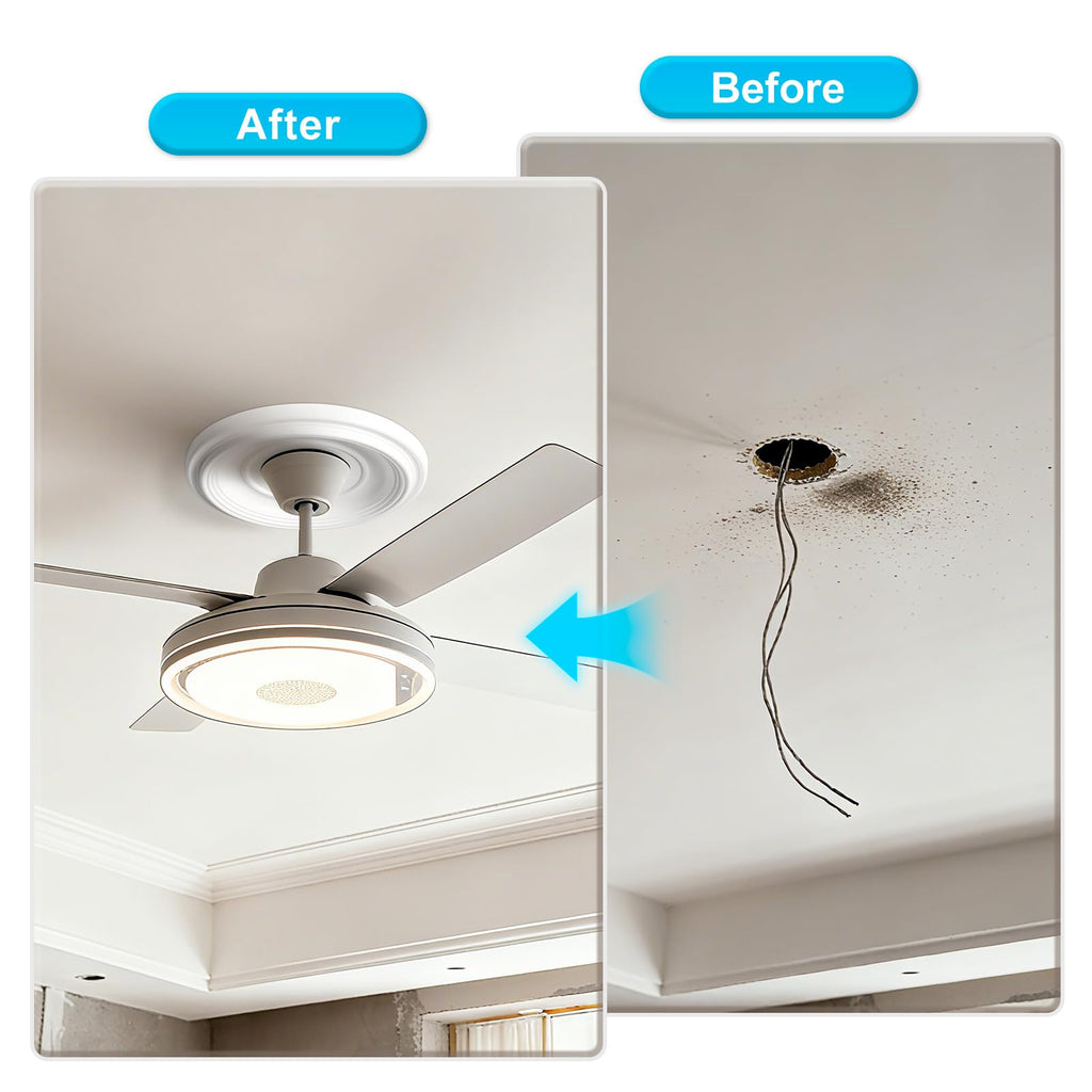 PVC Ceiling Medallion, Light Cover Plate for Ceiling Fan, 2-Pack