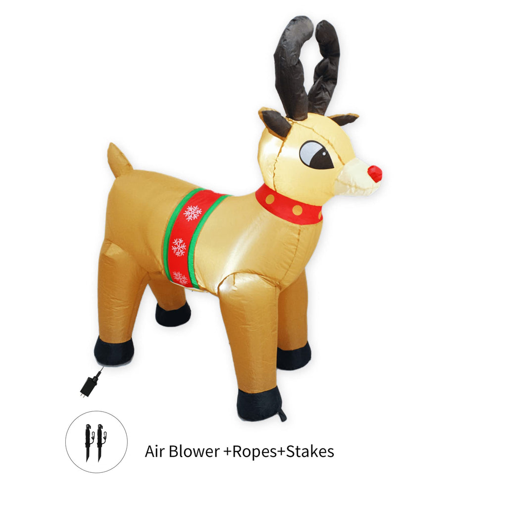 4 Feet Christmas Inflatable Deer Decorations, Christmas Inflatable Reindeer Decor Lighted Blow Up Christmas Outdoor