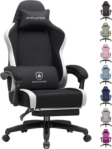 Gaming Chair, Ergonomic Computer Chair with Footrest and Lumbar Support, High Back Recliner Chair 350lbs, Height