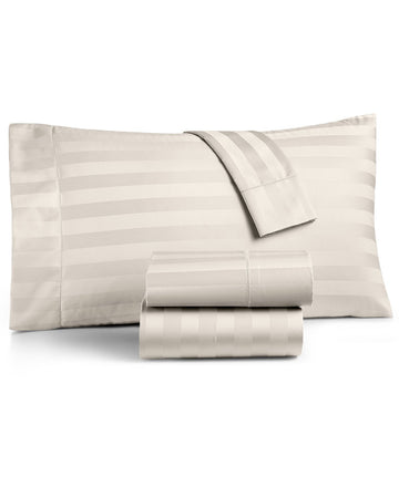 Stripe King 4-Pc Sheet Set, 550 Thread Count Pure Supima Cotton (Ivory)