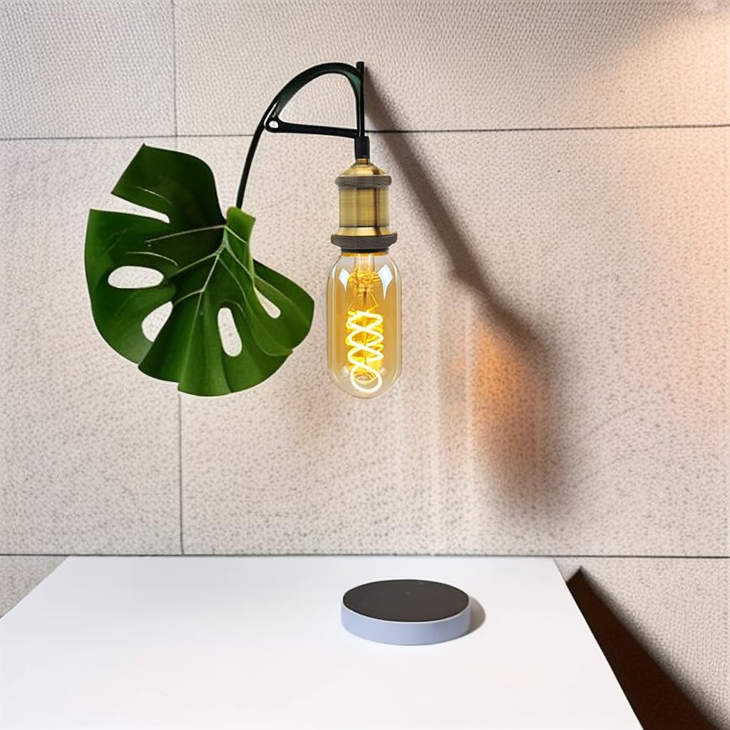 Edison Bulb Led Bulb Vintage 4W Dimmable 110-130V 2000Kelvin Super Yellow Warm Decorative Light Bulb (T45 Spiral