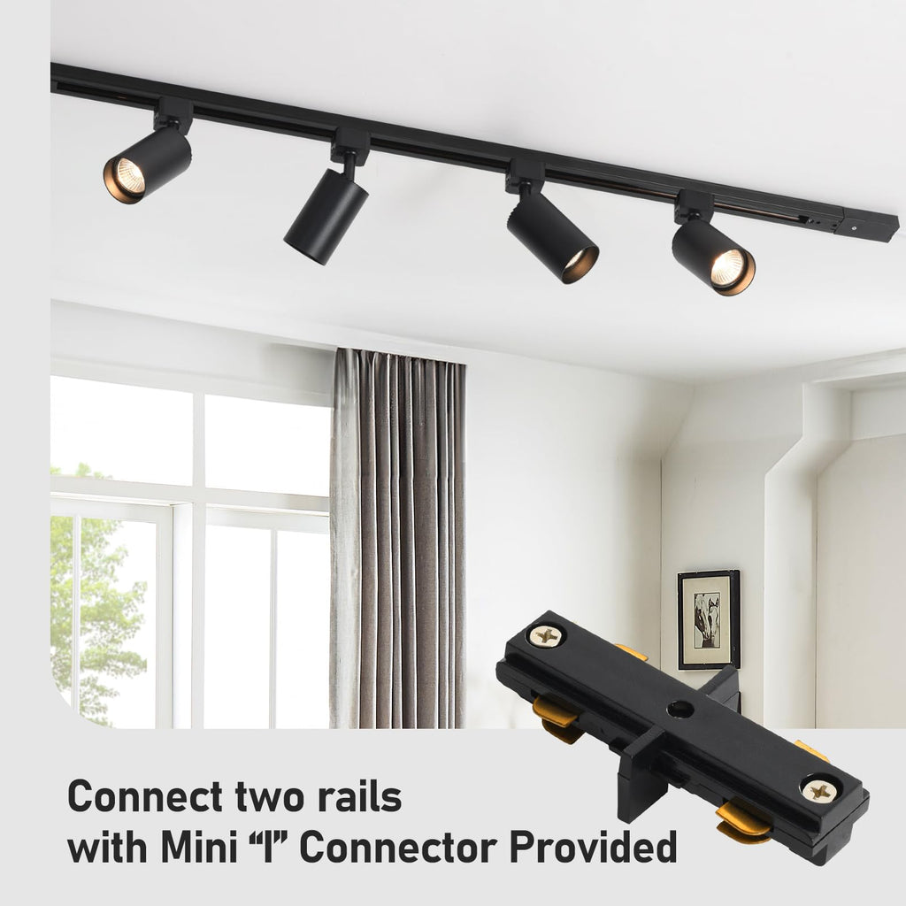 LED Track Lighting Kit with 3.3FT H Track Lighting Rails & Floating Canopy Connector, GU10 Track Light Kit