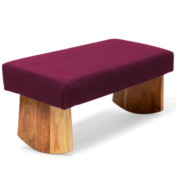 Meditation Bench (Burgundy), Seiza, Sustainable Acacia Wood with Curved Bottom Edges for the Perfect Posture