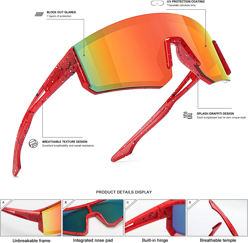 Youth Baseball Sunglasses for Boys Girls Softball Cycling Sports Sunglasses for Kids Lightweight Frame