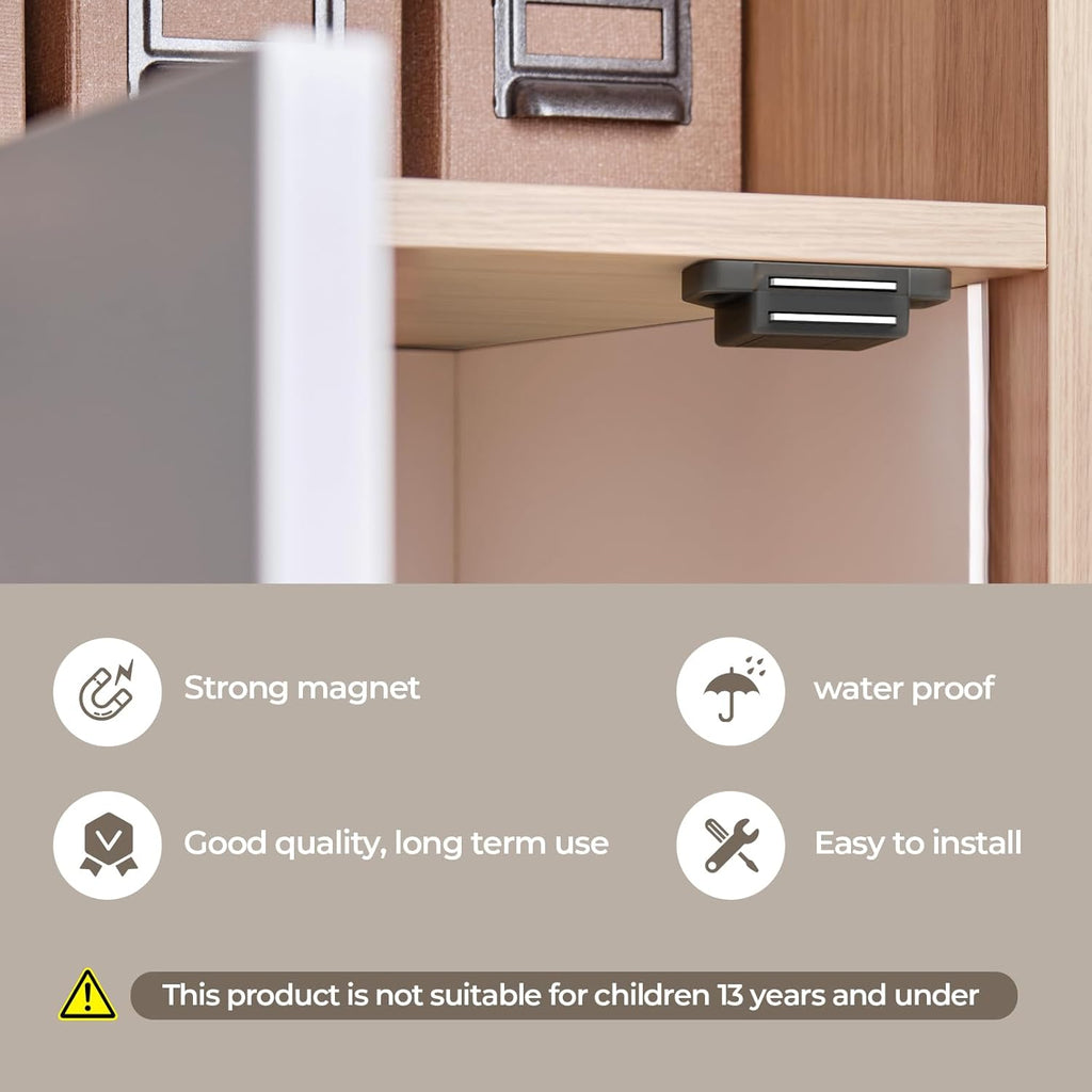 Cabinet Magnetic Catch Door Latch 30LB Drawer Magnets to Stay Closed Magnetic Catch Closet for Drawer（Black 6 Pack）