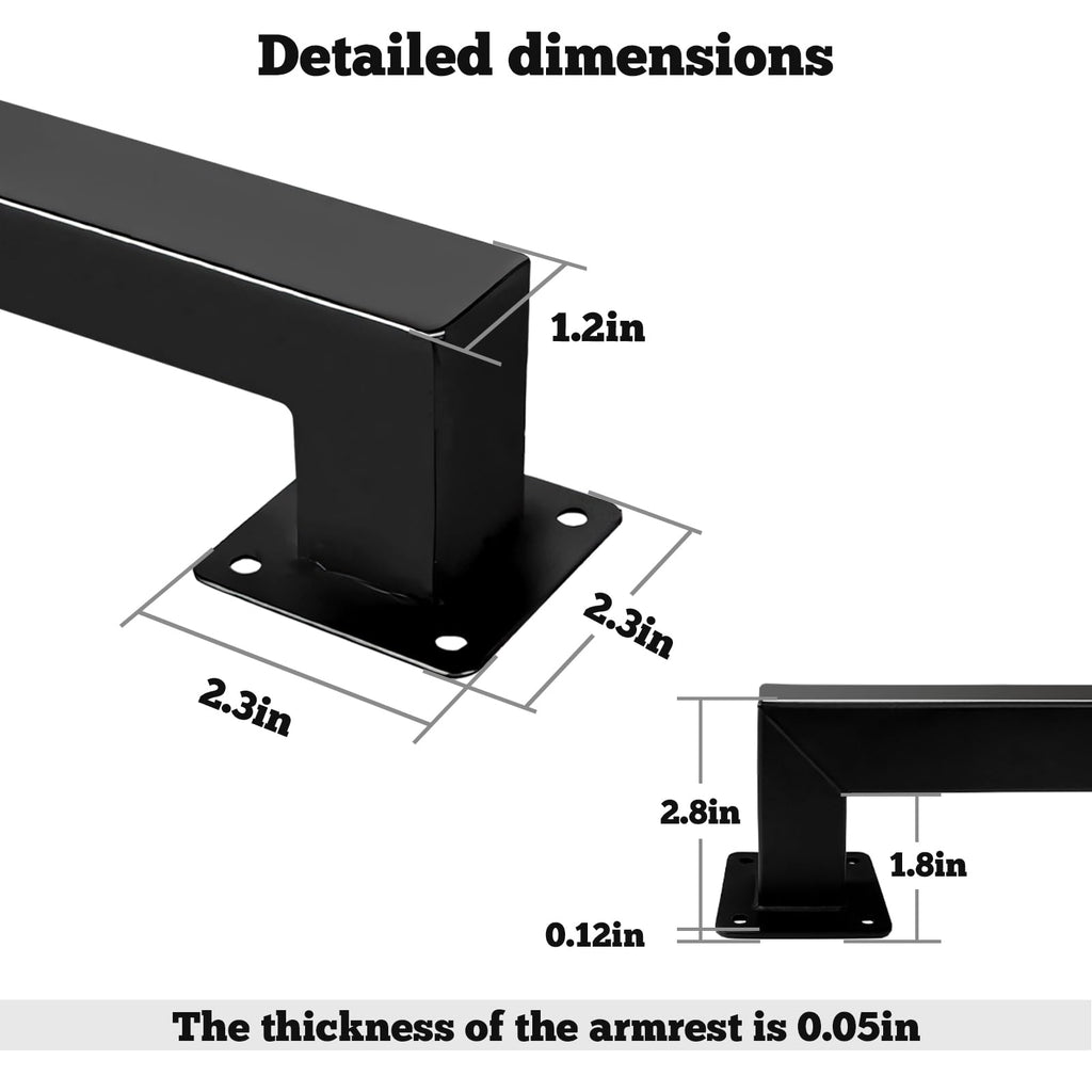 Wall Mount Handrails for Indoor Stairs 7ft Black Wrought Iron Stair Railing