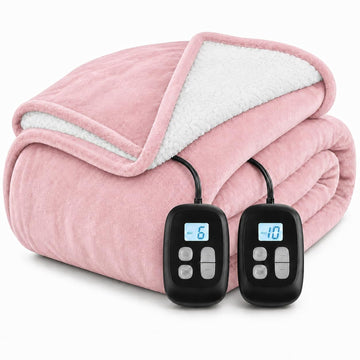 Electric Heated Blanket 90" x 100", Soft Flannel for Bed, Couples, 10 Heat Settings, 1-12H Auto Shut Off