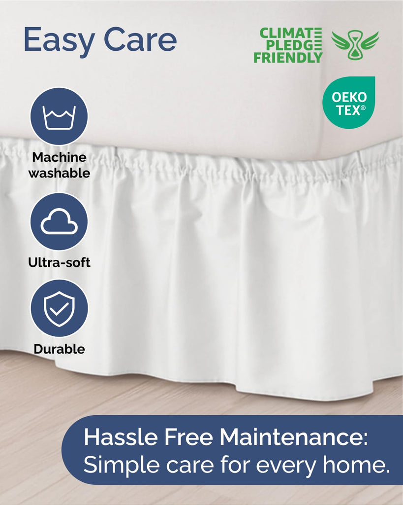 Wrap Around Dust Ruffle Bed Skirt - College Dorm Room - Twin/Twin XL