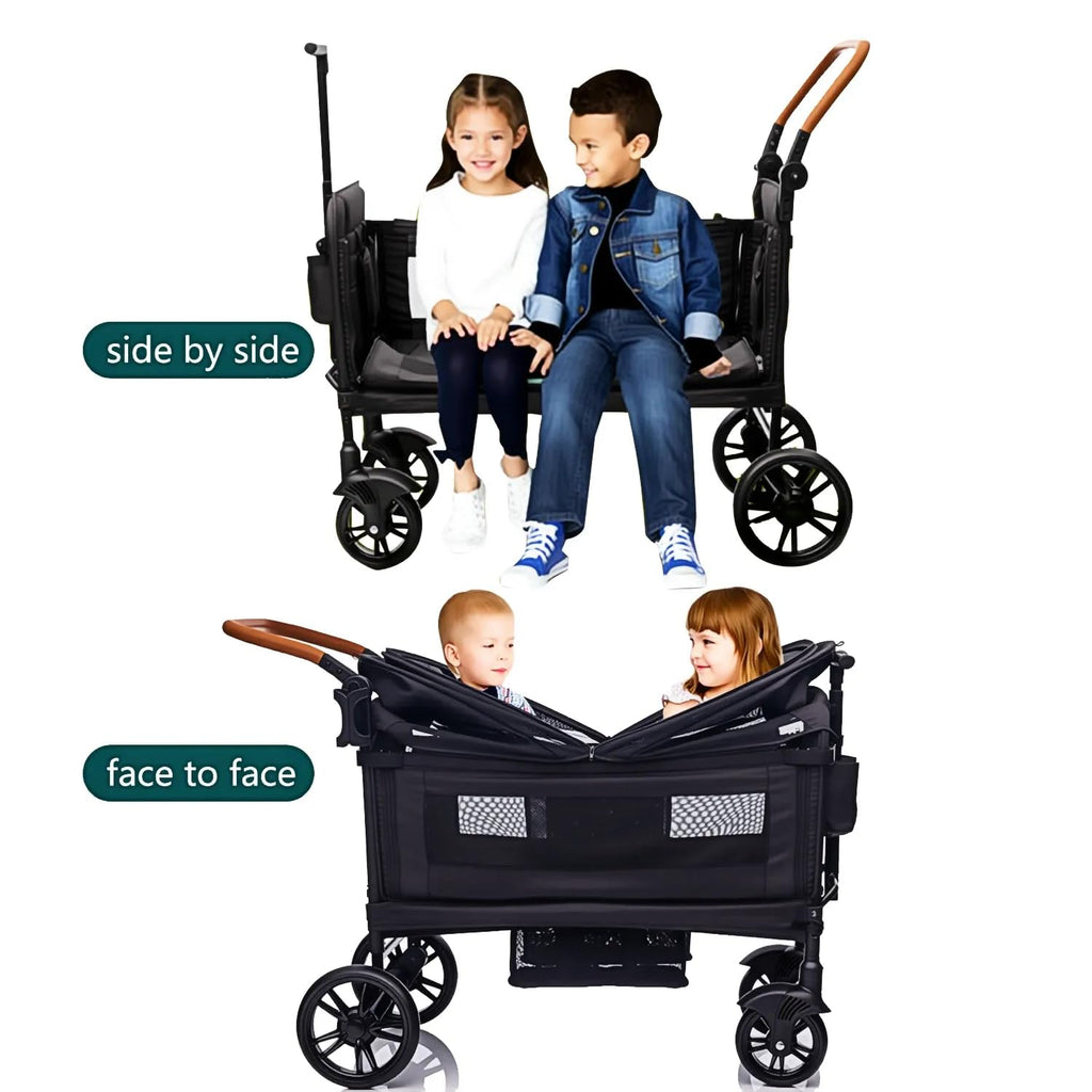 Luxury Wagon Stroller for 2 Kids & Cargo-Lightweight Travel Stroller