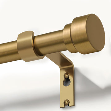 Warm Gold Curtain Rods for Windows 72 to 144 Adjustable Length Heavy Duty 1" Diameter Brass Bronze Long Window