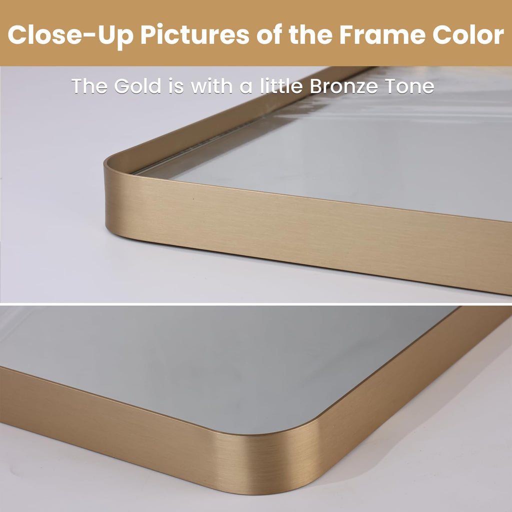 48"X30" Gold Bathroom Mirror