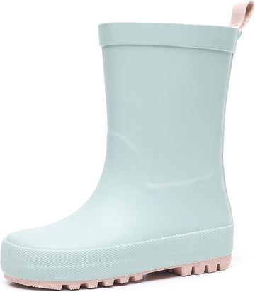 Toddler Rain Boots with Easy-On Handles, Waterproof Kids Rain Boots for Girls & Boys, Fun Printed & Colors