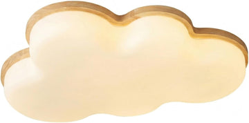 Modern Cloud LED Ceiling Light, Wood Flush Mount Ceiling Lamp with Acrylic Shade, Warm White Neutral Cool White