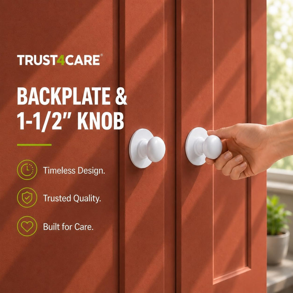 2.3" White Backplates of Bifold Closet Door Cabinet Knob