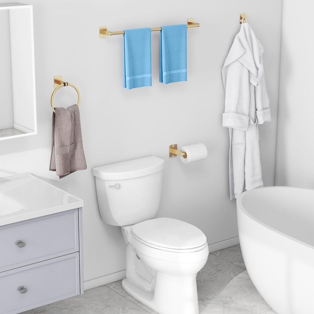 Bathroom Accessories Set, 4-Piece Gold Bathroom Hardware Set