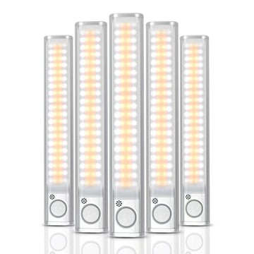 Under Cabinet Lighting, 80 LED Motion Sensor Light Indoor, Rechargeable Closet Light, 3 Color Temps Under Cabinet