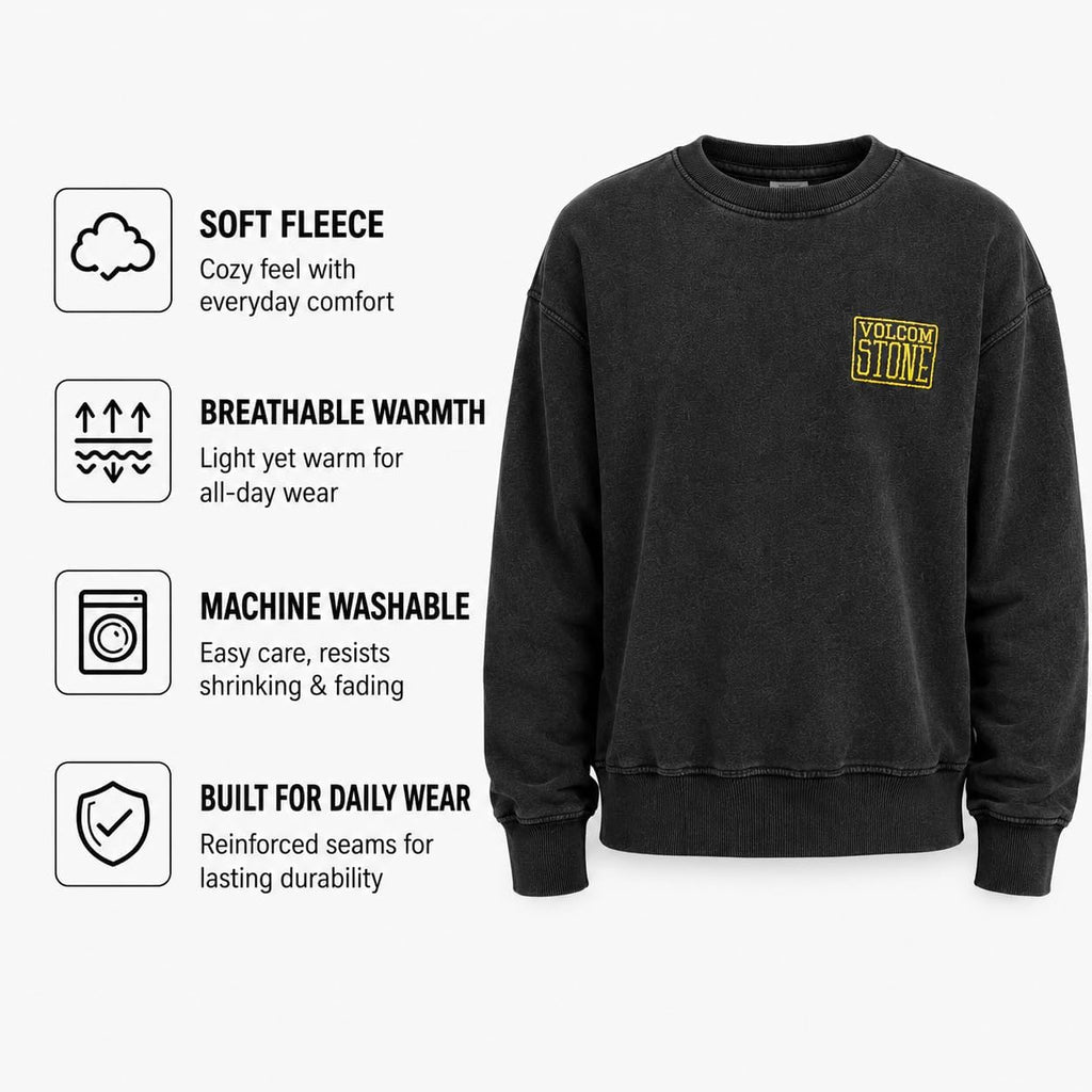Boys Classic Crewneck Graphic Pullover Sweatshirt, Ribbed Cuffs