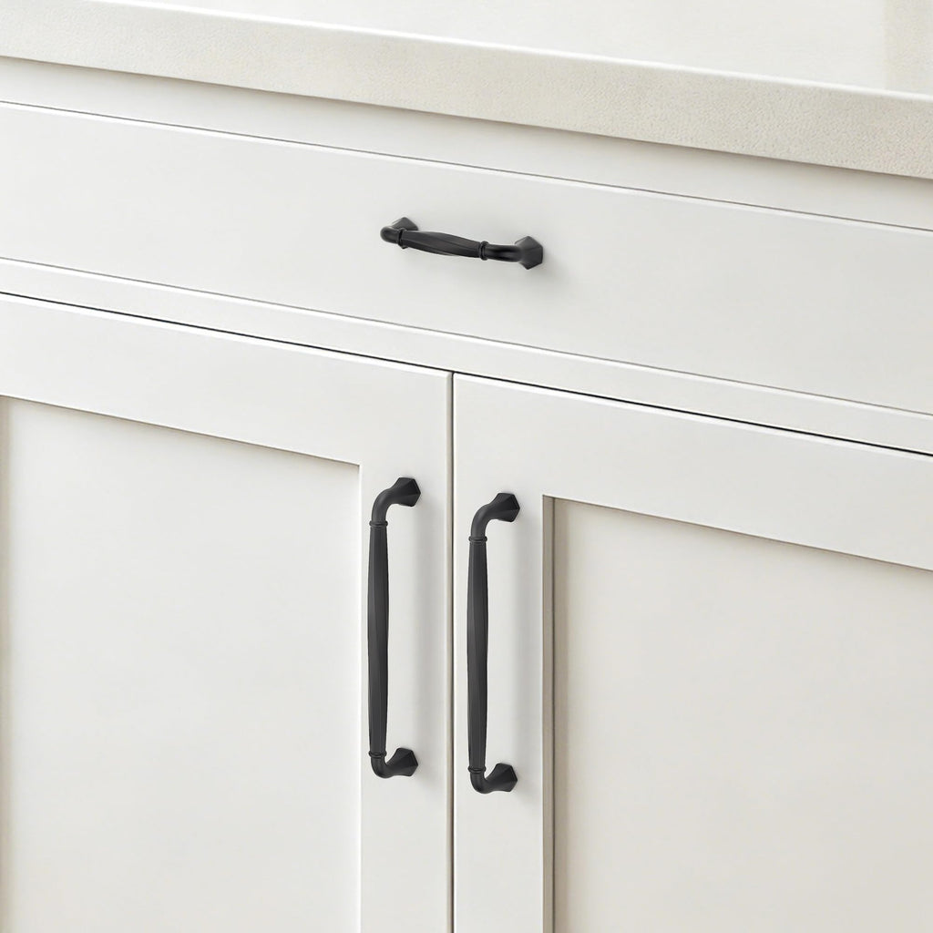 Matte Black Zinc Alloy Cabinet Handles,6-1/4" Pulls,10 Pack