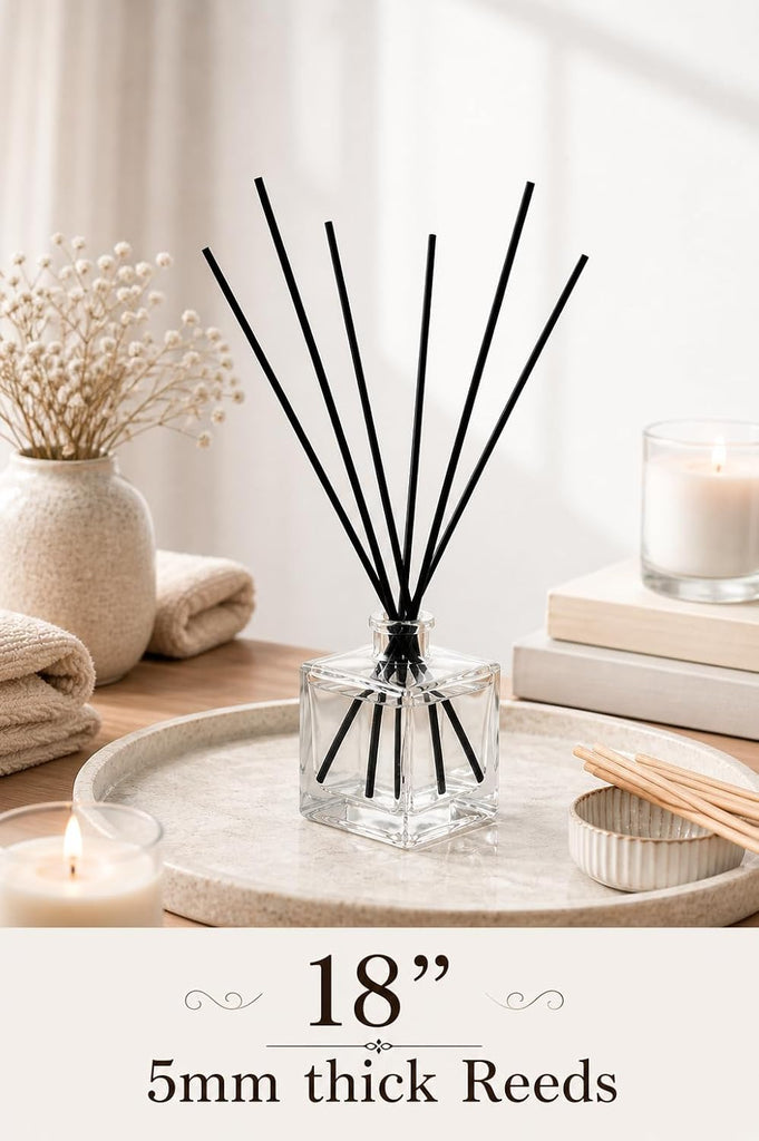 Inch XL Diffuser Sticks - 25 Pack, (45cm) Long, 5mm Thick, No Glue Tips, Strong Scent Throw, Replacement Diffuser - Set of 25