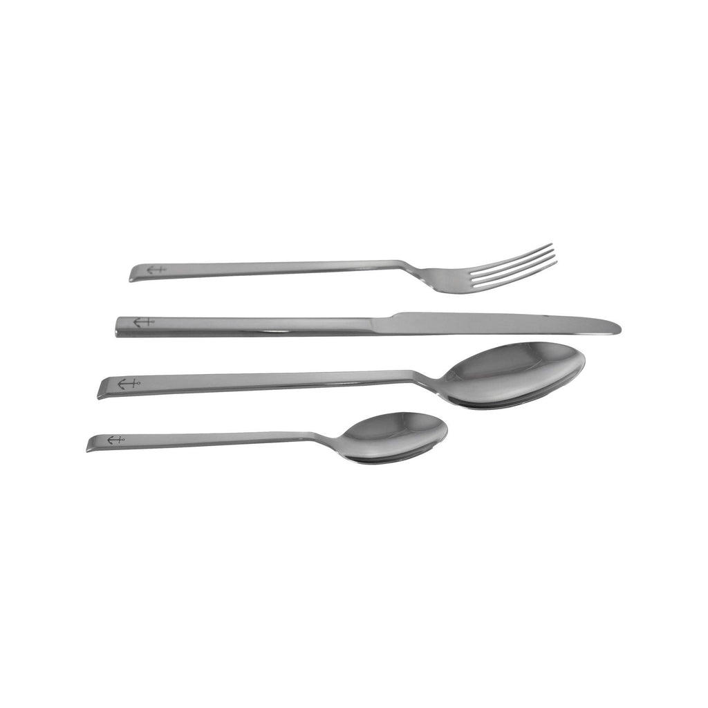 24-Piece Nautical Flatware Set - Stainless Steel Cutlery with Decorative Anchor Design - Includes 6 Knives, 6 Forks