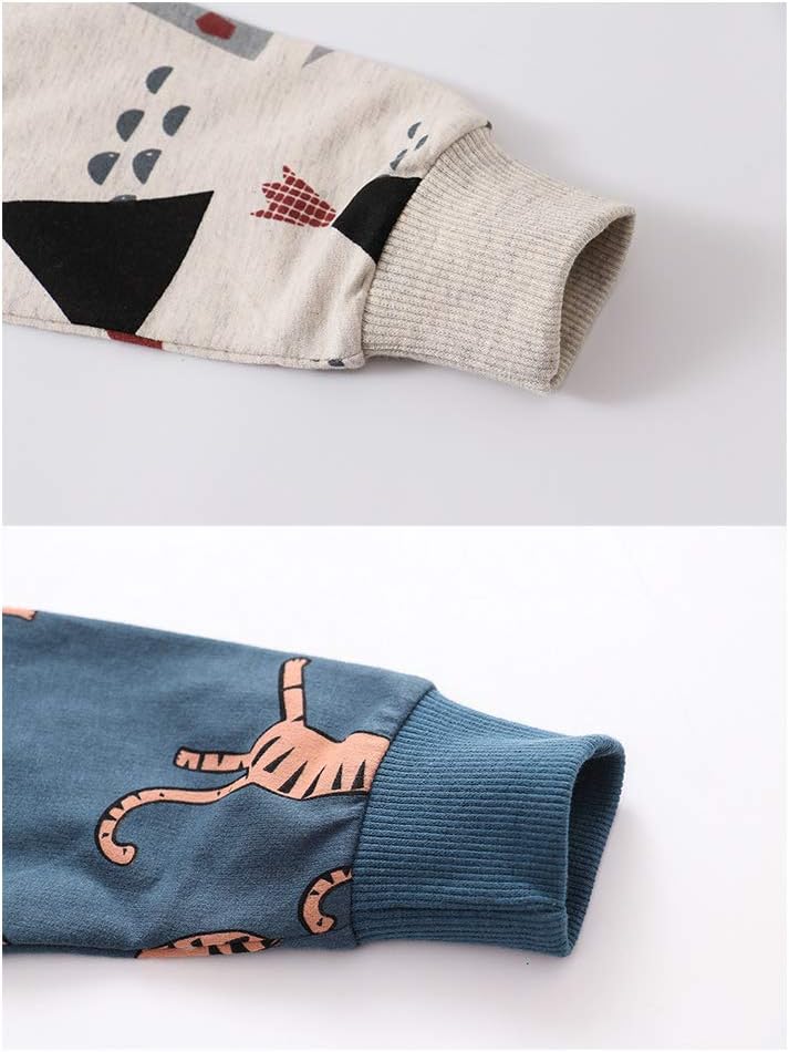 Toddler Boys Crewneck Sweatshirt, Cotton Long-Sleeve Pullover Cartoon Print