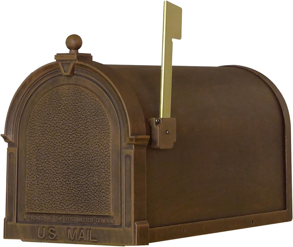 Berkshire Curbside Mailbox - Copper Aluminum Mailbox for Post Mount