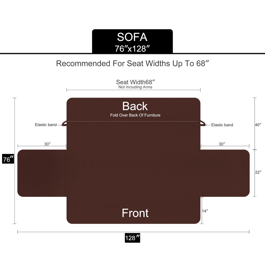 Reversible Sofa Cover Couch Cover for Dogs, Brown