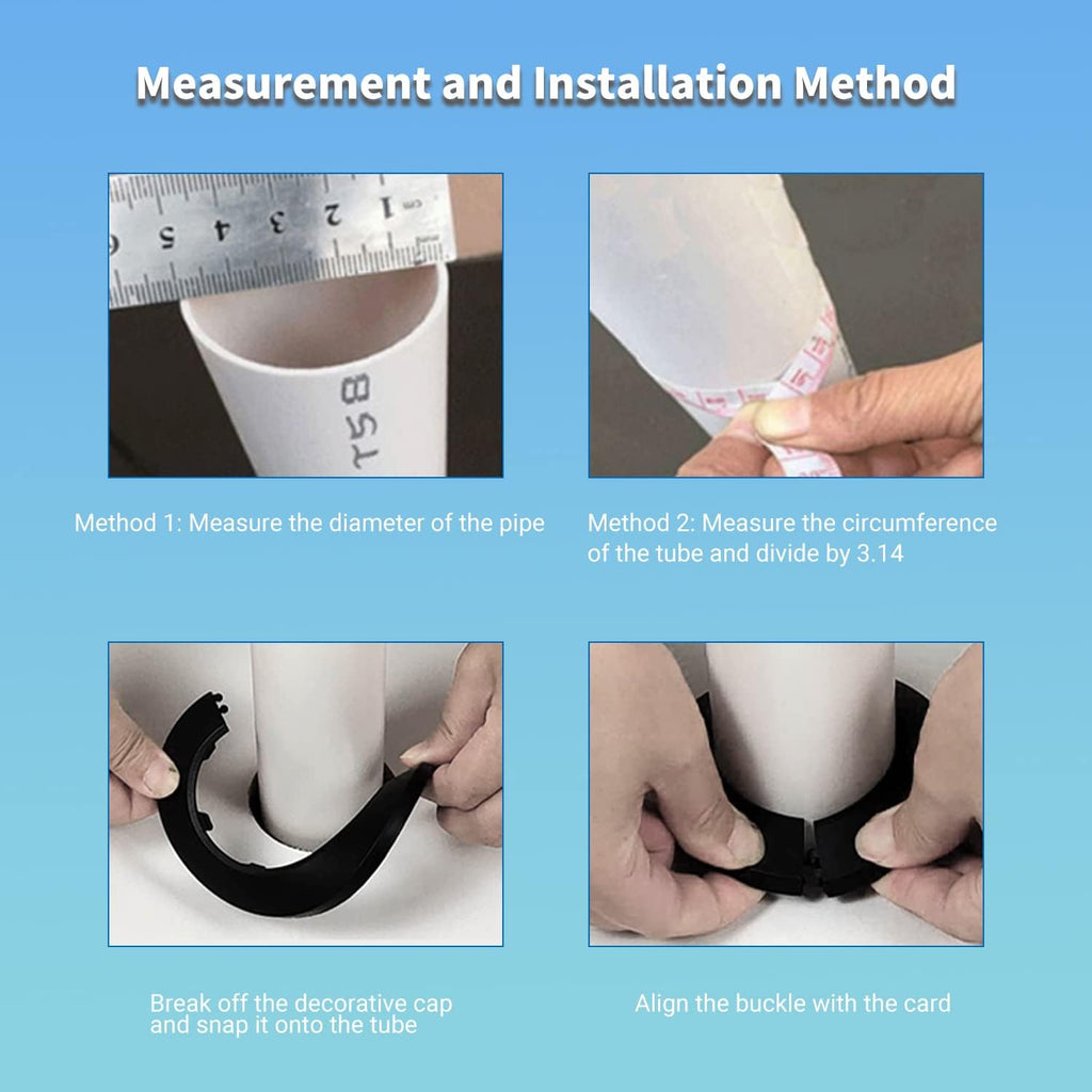 Fit 1/2" Black Plastic PP Pipe Cover - 16mm (5/8") Flange Water Pipe Decoration Escutcheon 4Pcs