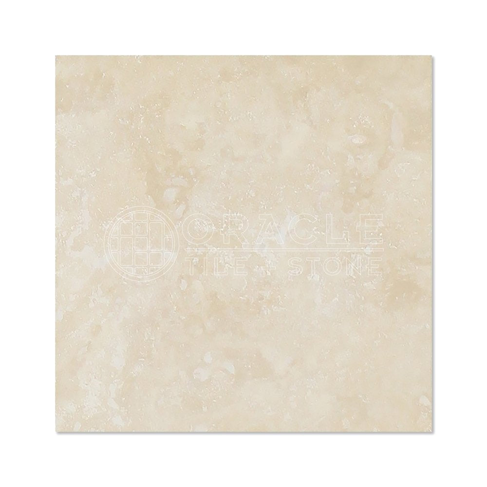 Ivory (Light) Travertine 4 X 4 Field Tile, Filled & Honed