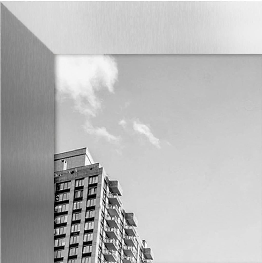 24x36 Poster Frame - Silver Engineered Wood with Polished Plexiglass - Wide Picture Frame for Vertical or Horizontal