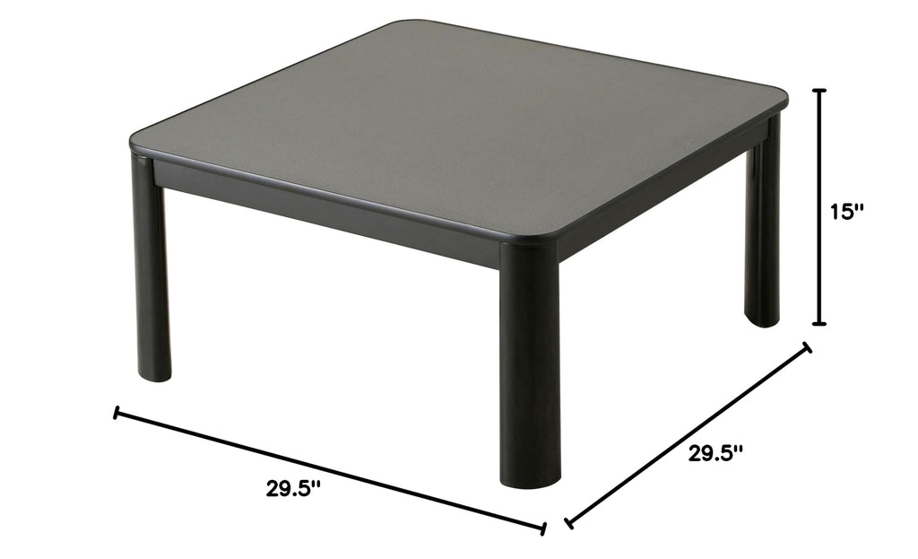 KB-75US(BK) Kotatsu Heater Table with 120V Electric Heater Low-Lying Dining and Work Desk Square