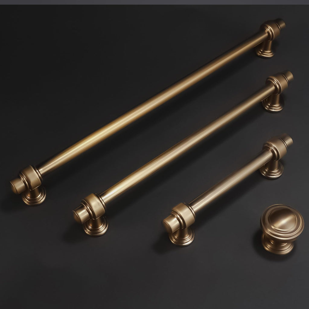 10 Pack 3-3/4 inch(96mm) Champagne Bronze Kitchen Cabinet Handles Cabinet Pulls Gold Drawer Pulls Kitchen Cabinet