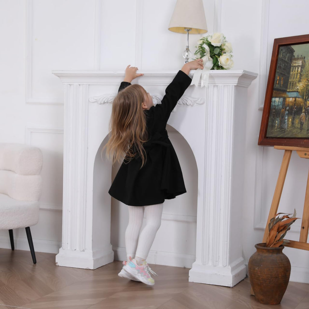 Toddler Baby Girl Clothes Jacket Coat Long Sleeve Solid Color Buttons Dress Coat Fall Winter Outfit