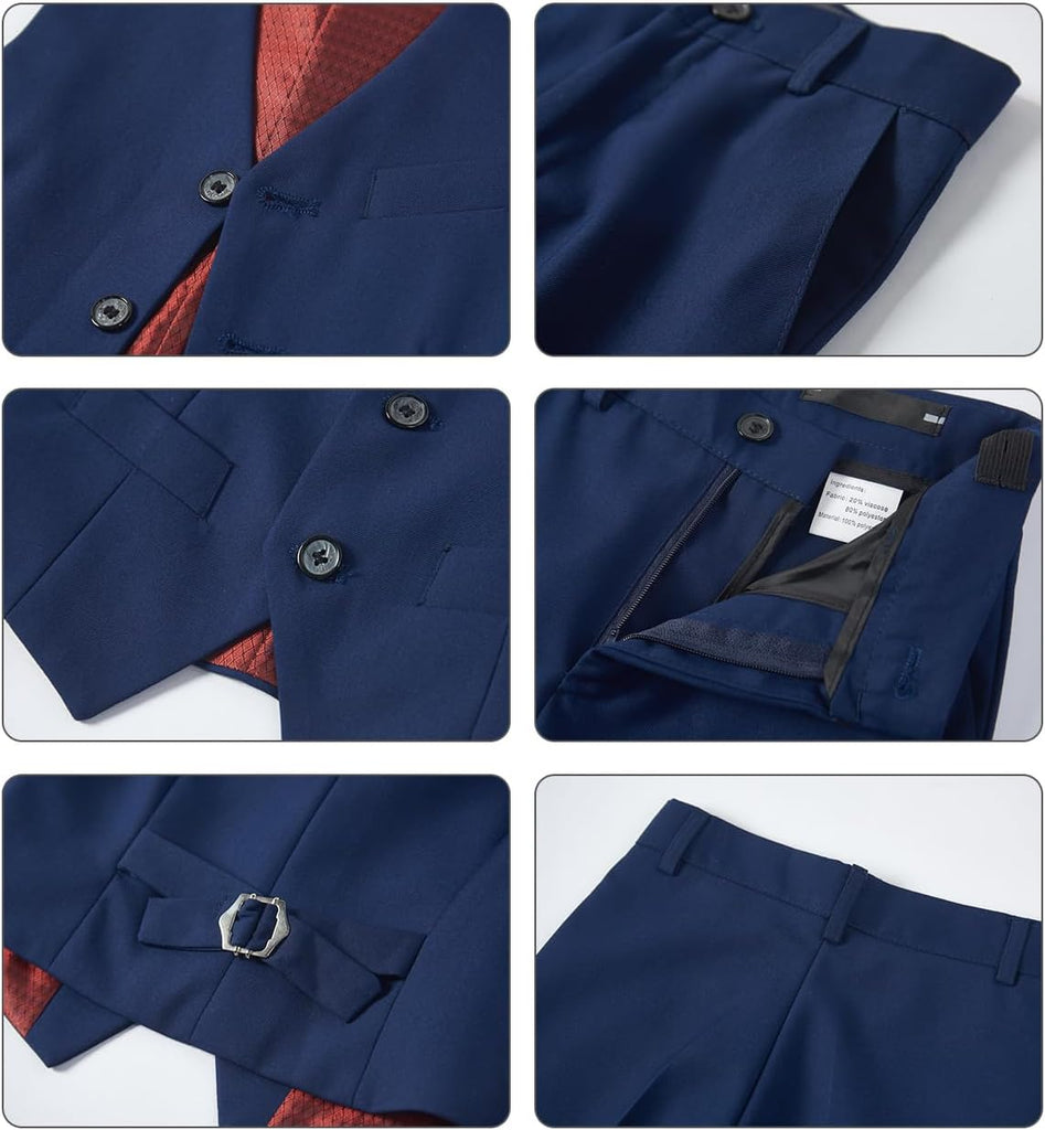 Boys Suit Vest Set Formal Dress Suits Wedding Outfit Dresswear