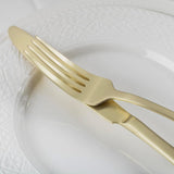 Champagne Gold Satin 40-Piece Silverware Set, Service for 8, Stainless Steel Flatware Set, Matte Polished Cutlery Set